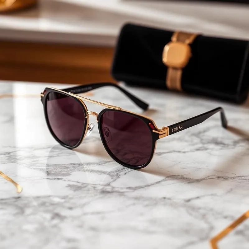 Designer sunglasses display at O'Boutique Luxury Optical in Pendleton, South Carolina